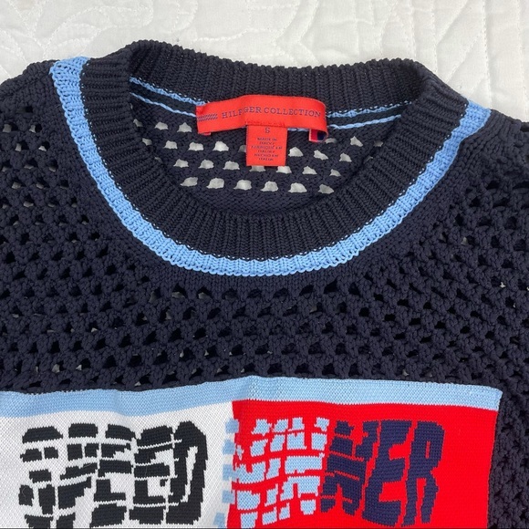 Hilfiger Collection •S• open knit mesh racing top - Picture 8 of 8